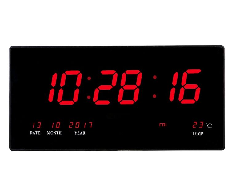 LED Digital Calendar Wall Clock with Temperature Display