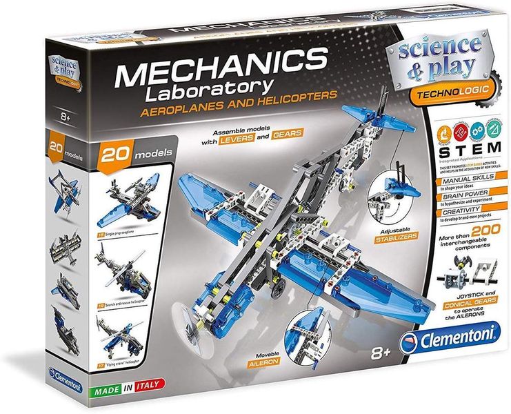 Clementoni Mechanics Laboratory - Planes And Helicopters 20 Model Kit