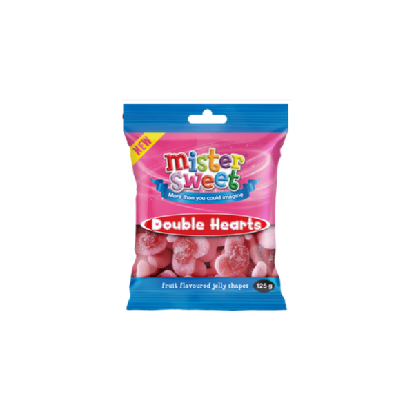 Mister Sweet Double Hearts Candy 125g - 24 Pack Sweet Treats for Sharing