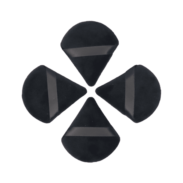 Ethnic Nature 4 Large Triangle Powder Puff Makeup Sponges - Black