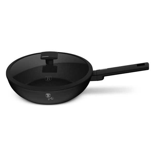 Berlinger Haus 28cm Titan Pro Non-Stick Wok with Lid - Matte Black