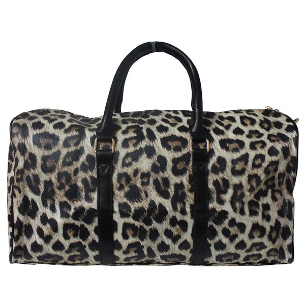 Blackcherry Leopard Print Overnight Bag