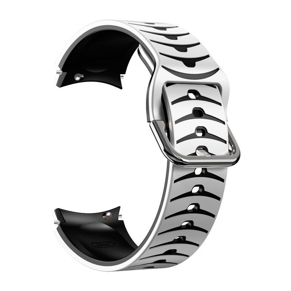 Arrow Pattern Band Compatible with Samsung Galaxy Watch 4/5/6/7 - White/Black