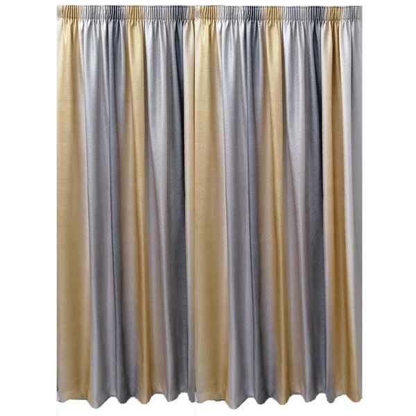 Matoc Designs Readymade Curtain -Gradient Yellow Grey Curtain - Lined - Taped
