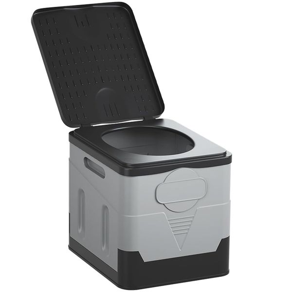 Outdoor Portable Folding Toilet with Lid for Camping, Car, Hiking, Travel