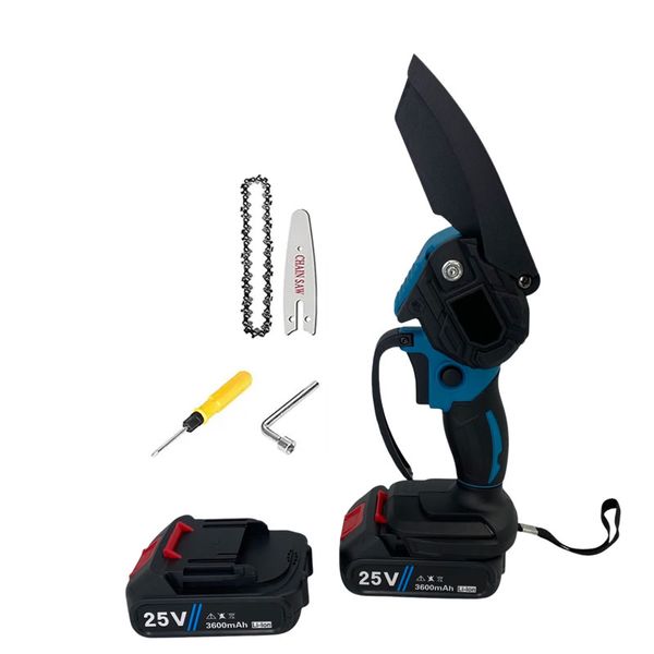25V Rechargeable Chain Saw With Two Batteries 4 Inch -JG0619