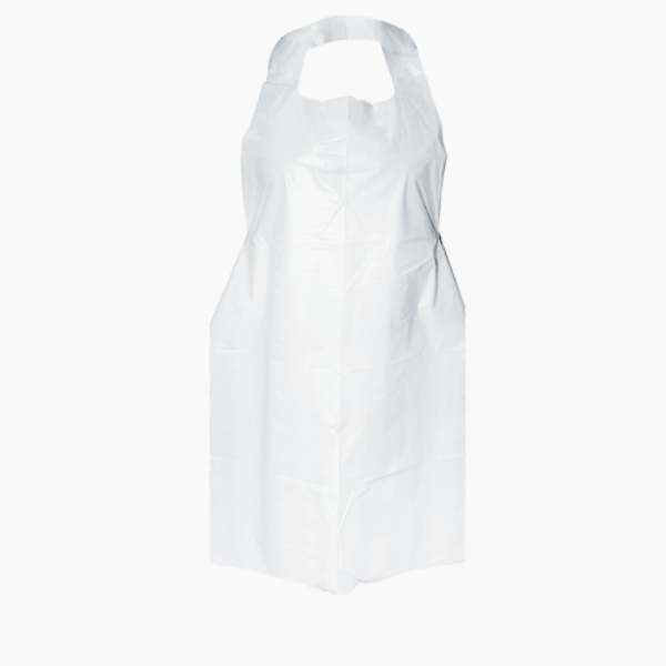 Plastic Disposable Apron 10 Micron - 100-piece - White