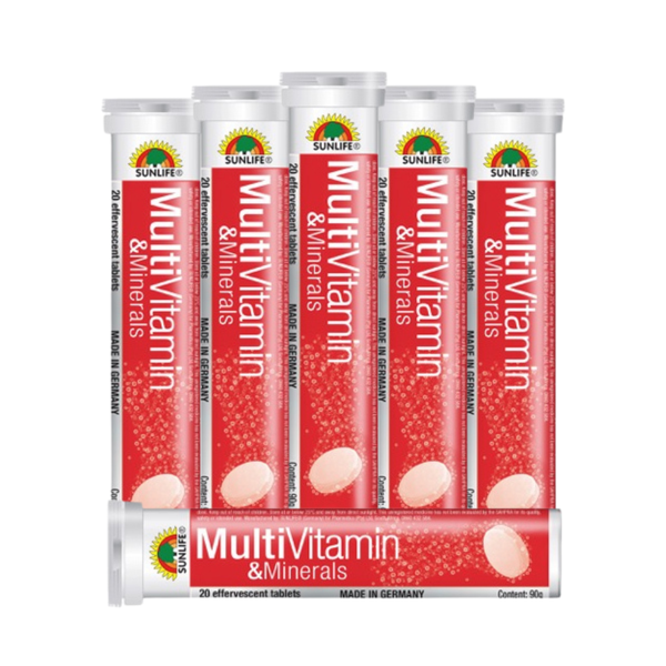 Sunlife MultiVitamin &amp; Minerals - 20 Effervescent Tablets x 6 Pack