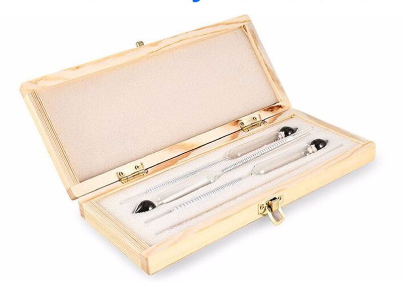 3 Piece Alcohol Meter Set In Wooden Presentation Box