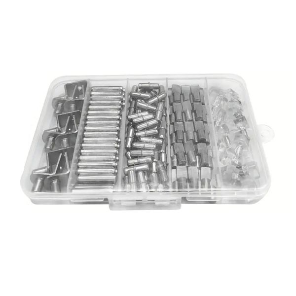 Tool 90 Pieces Metal And Plastic Cabinet Shelf Holder Support Pegs -15cm