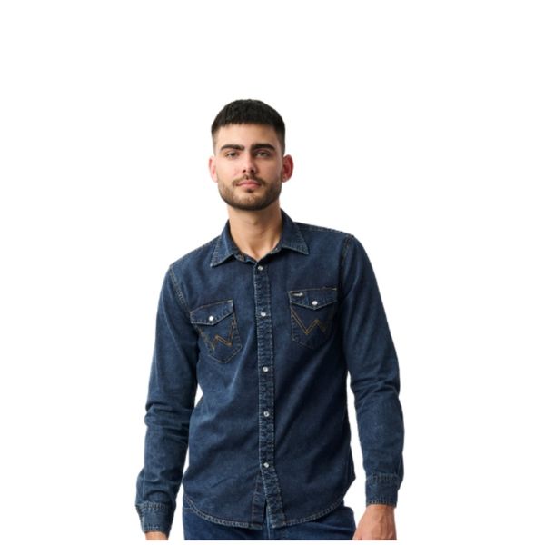 Wrangler Men's Western Longsleeve Denim Shirt