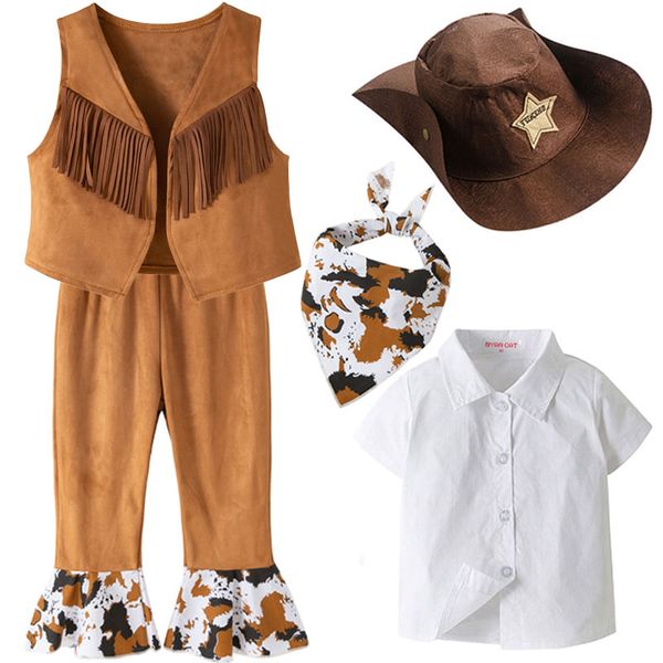 5pk Kids Cowboy Dress up Costume Party Dress Up Cowboy Outfits RolePlay Set