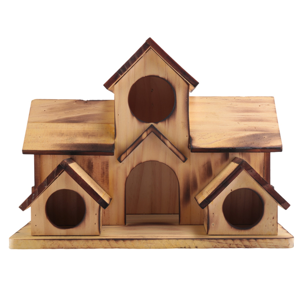Wooden Bird House For Outside 6 Hole Bird House Courtyard Decorations