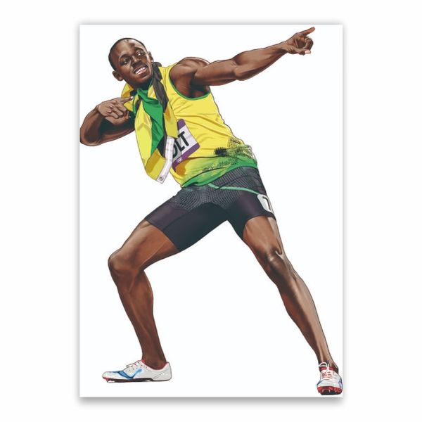 Usain Bolt Cartoon Poster - A1