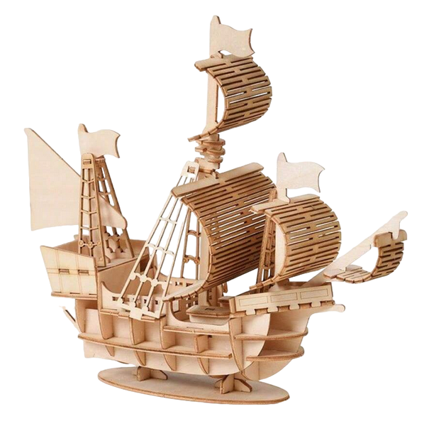 DIY 3D Wooden Puzzle Miniature Model Sail Boat Craft Build Kit