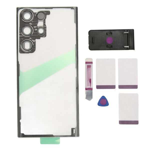 S23 Ultra Clear Back Glass Black