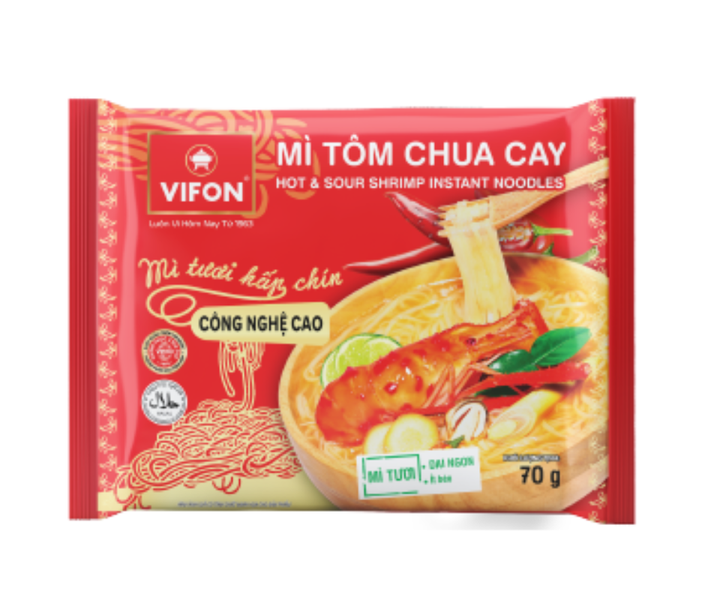 Hot &amp; Sour Shrimp Instant Noodles 70g x 6