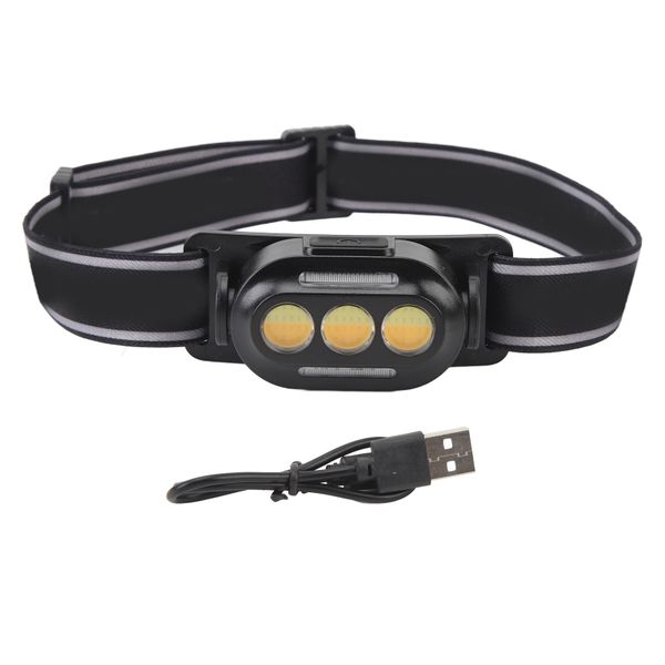 COB LED Headlamp Multifunctional Rechargeable For Camping