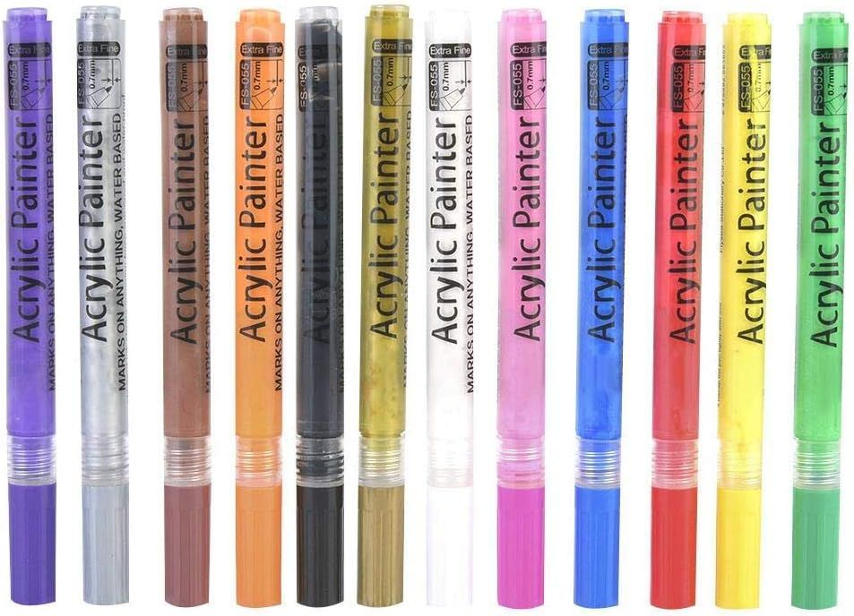 12 Colour Set Acrylic Painter Markers Arts&Crafts Scrapbooking Hobby Gift Shop Today. Get it