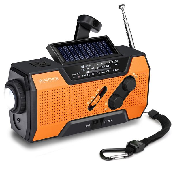 Chenshia Multi-Use PowerBank Weather Radio-USB, Solar&amp;Hand Crank Charging