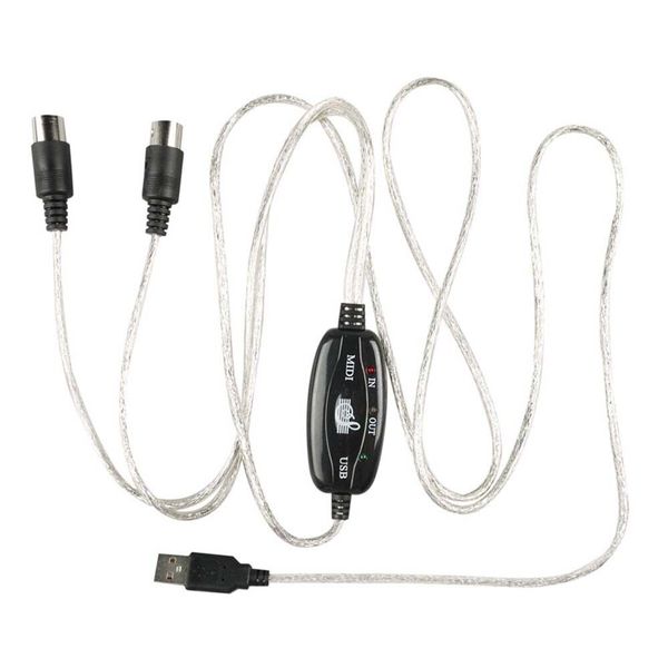 USB to MIDI Cable Converter 2 In 1 Audio Cable for PC Sound Module Keyboard