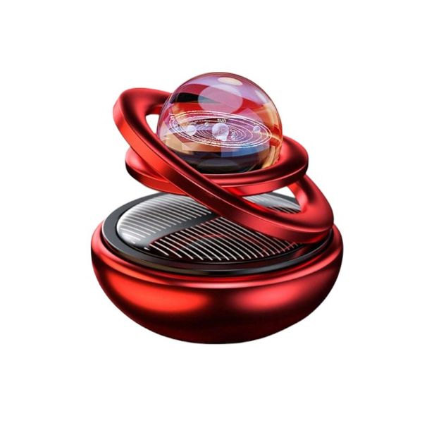 Solar Powered Perfume Diffuser With Solid Cologne Fragrance Refill - Red