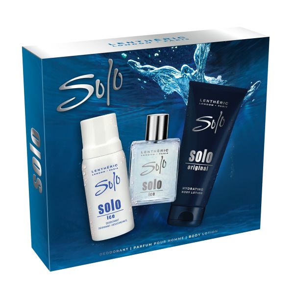 Lentheric Solo Ice Parfum Pour Homme, Deodorant Spray &amp; Body Lotion