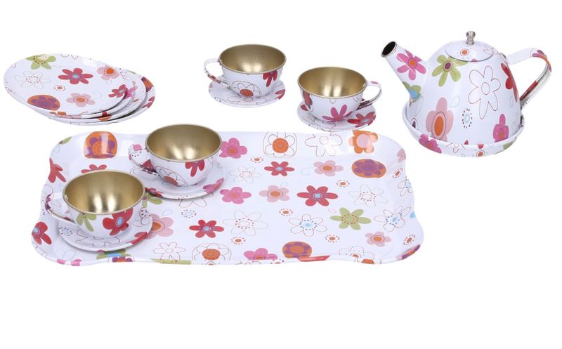 15 Piece Stainless Steel Tea Set