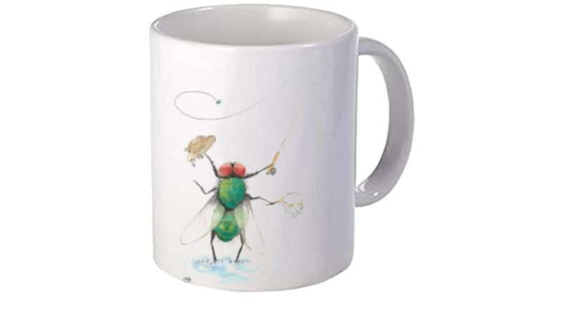 PepperSt White Novelty Printed Mug - Fly Flyfishing