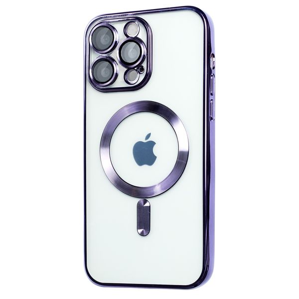 Clear Electroplated Magsaf Cover With Lens Protector for iphone 14 promax