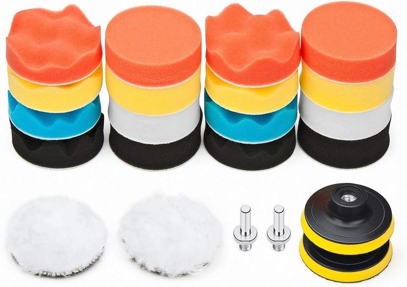 22 Piece Car Foam Drill Polishing Pad Kit, 3 Inch Buffing Pads
