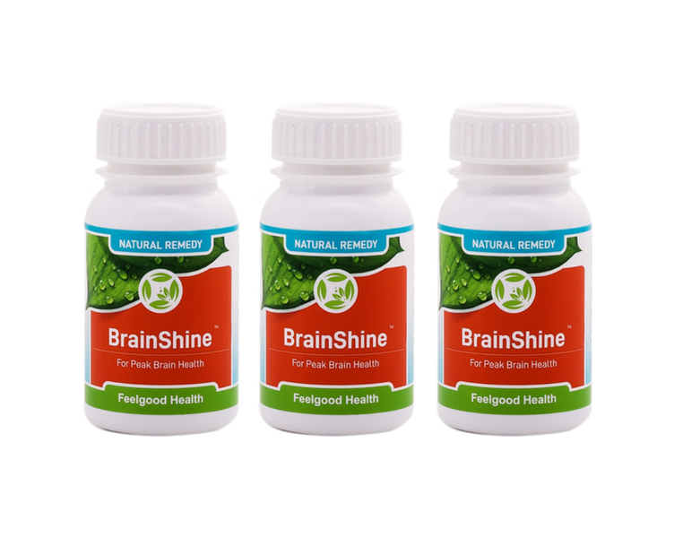Feelgood Health - BrainShine - Brain Health Remedy - 60 Veg Caps x 3