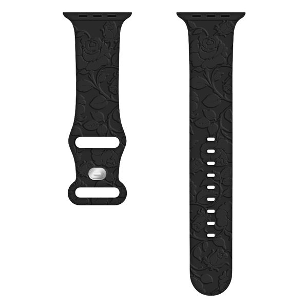 Rose Embossed Silicone Watch Strap for Apple Watch 9 (41mm)