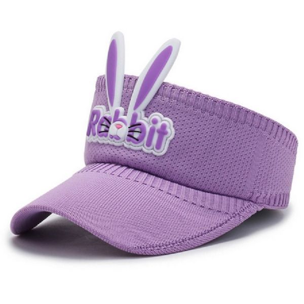 Children Rabbit Ear Sunhat Knit Visor Cap
