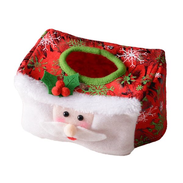 New Christmas Decoration Tissue Cover Case Christmas Tissue Box Red