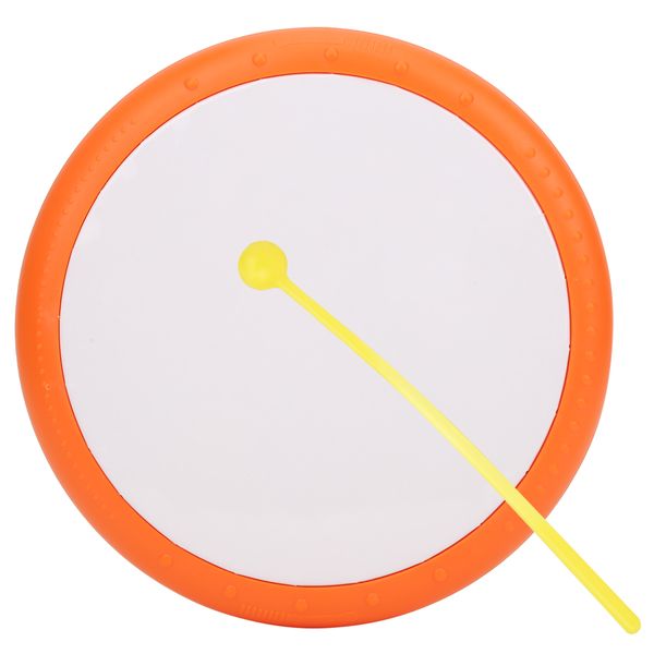 Orange Tambourine Drum Stick Plastic Percussion Toy