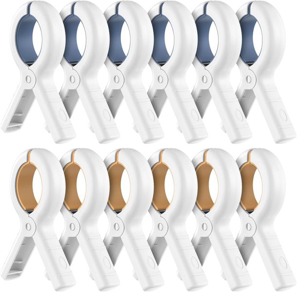 12 Pack Beach Towel Clips, Heavy Duty Plastic Clothes Pins