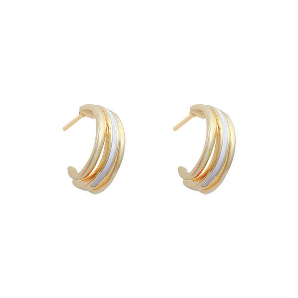 Earrings Gold and Silver Colour Round Drop Earring