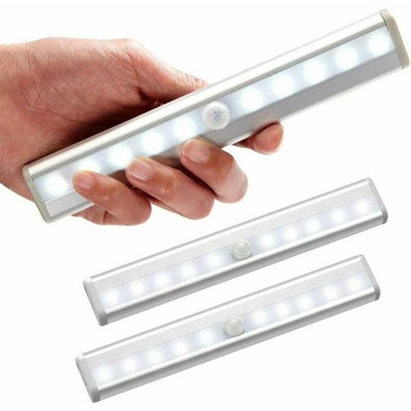 3 Piece Motion Sensor LED Closet Light, 10 LED Wireless Magnetic Strip