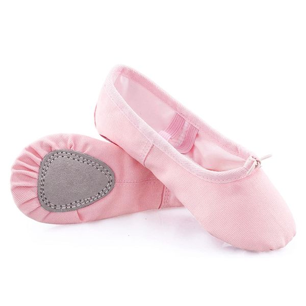 Pink Canvas Dance Slipper Ballet Gymnastics Yoga Soft Beginner Gift