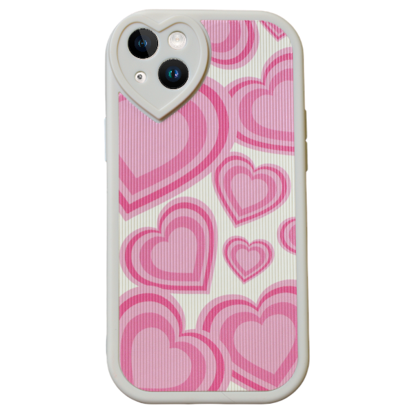 Abstract Heart Design Phone Case For iPhone 14 Plus - Pink