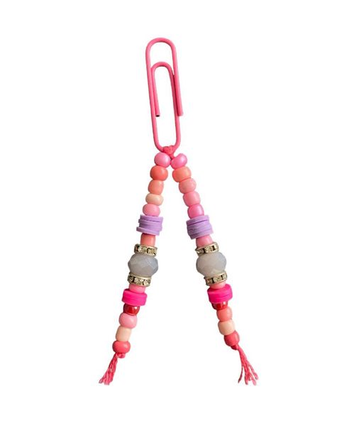 Yeyeb Handmade Beaded Pink Bookmark
