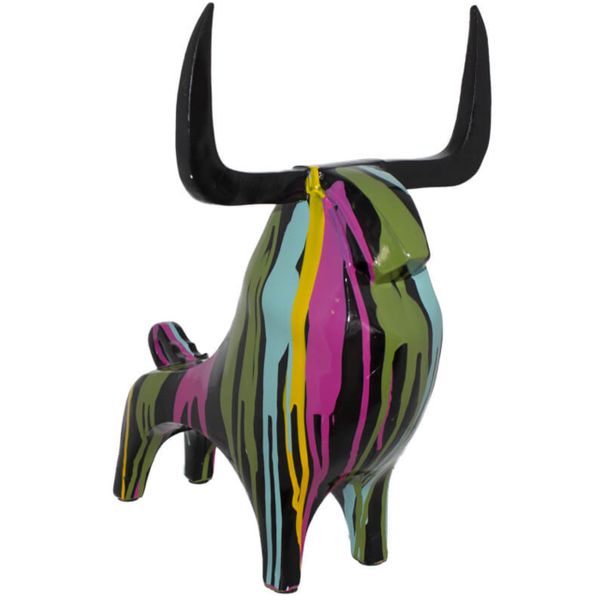 Multicolour Bull Ornament 36cm