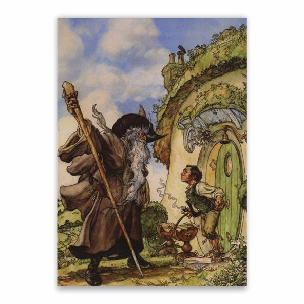 Gandalf And Bilbo Cartoon Poster - A1