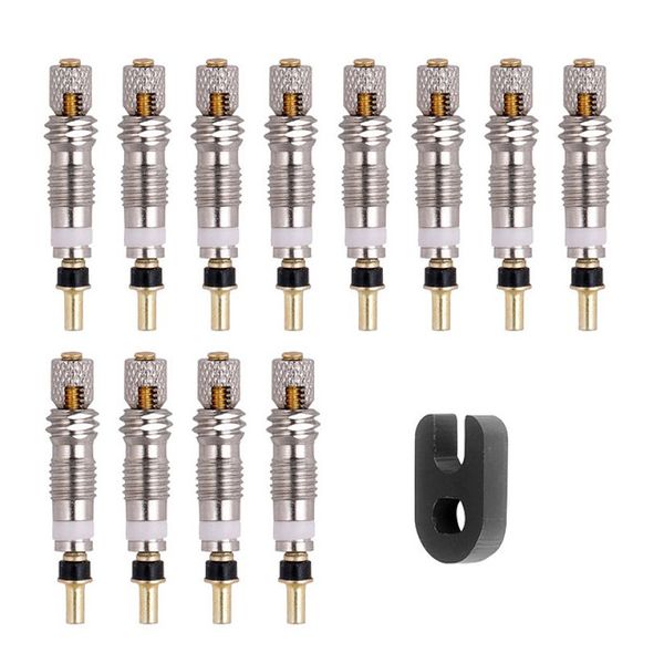 12Pcs Presta Valve Brass Core Tool Tire Service Parts Tire Air Valve