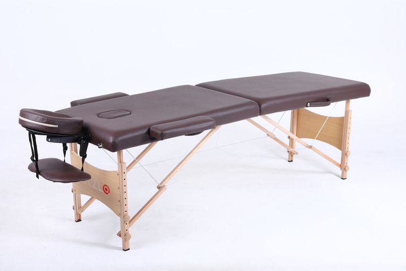 Hazlo Massage Table Bed 2 Section (Wooden) - Coffee