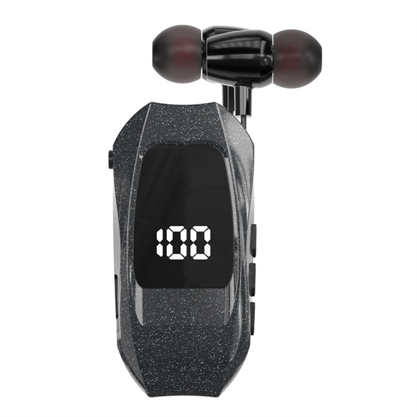 Wireless Earphones Business Lavalier Earphones LED Digital Display,B