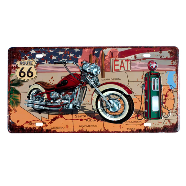 Vintage Decorative Number Plate Sign - Route66