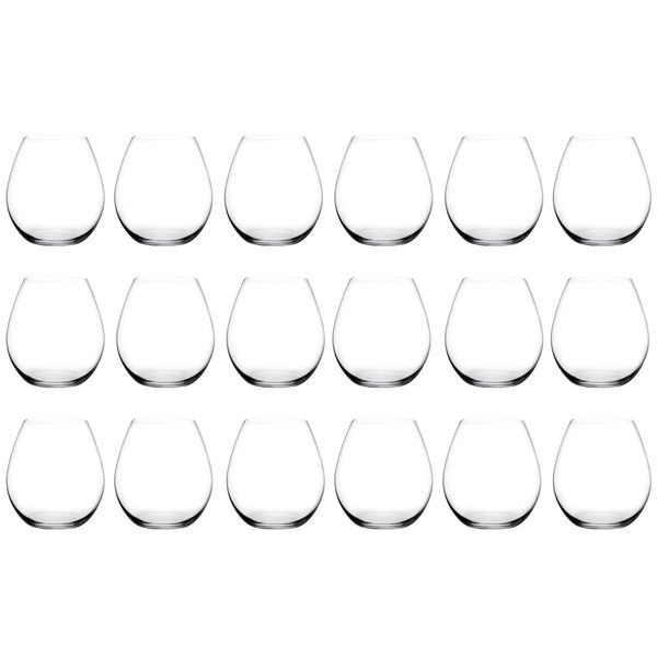 Bulk Pack Of 18 24oz Classic Design Stemless Bourgogne Wine Glasses Set