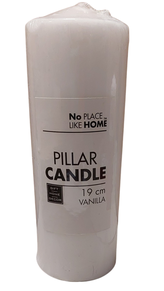 19cm Candle Pillar Round Vanilla